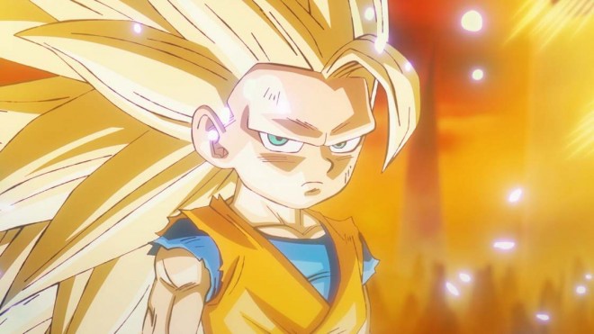 Goku transforms into Super Saiyan 3